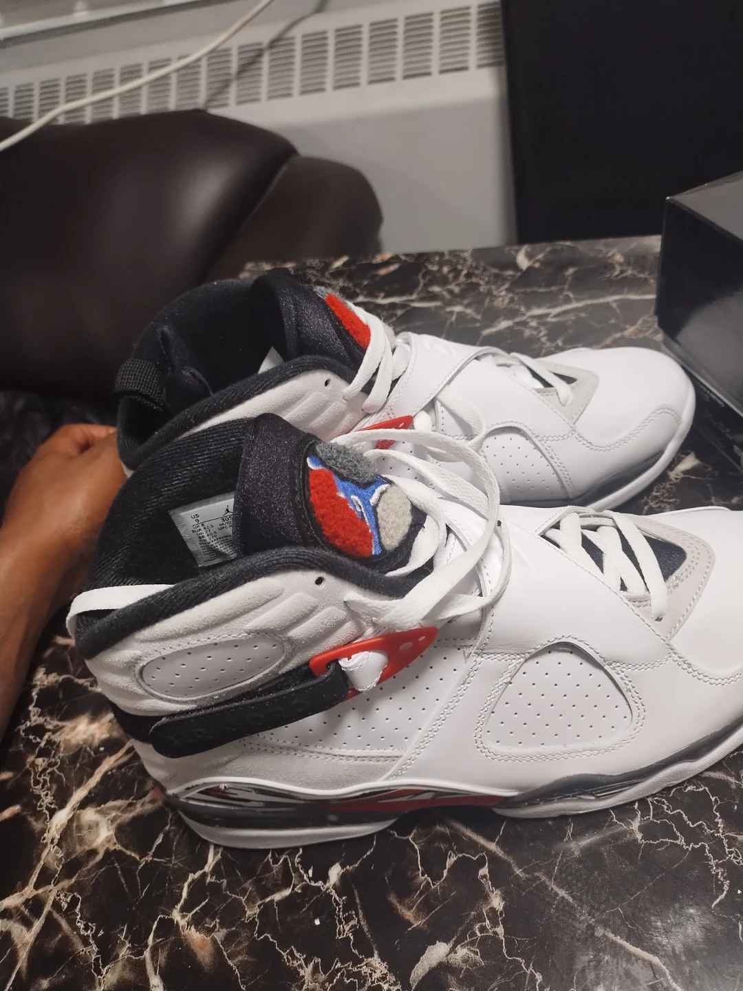 Air Jordan 8 Retro White Red Black Men's Shoes - photo 2