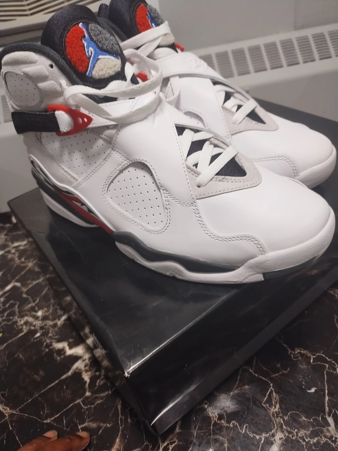 Air Jordan 8 Retro White Red Black Men's Shoes - photo 4