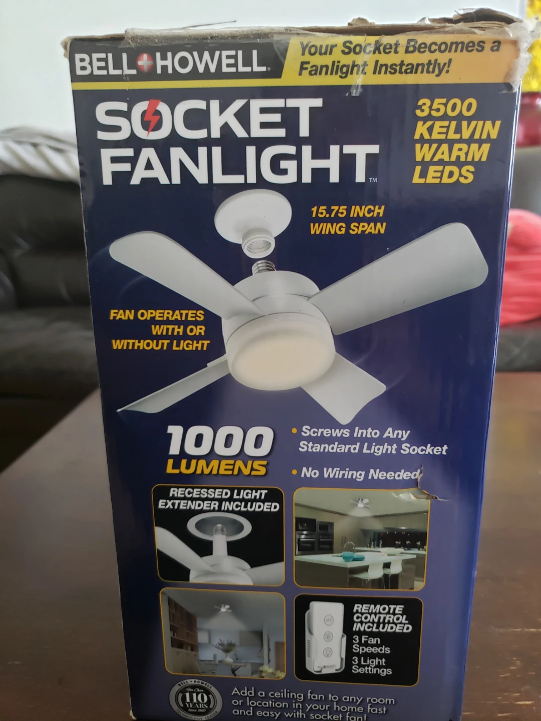 Bell + Howell Socket Fanlight - 15.75" Wing Span - photo 2