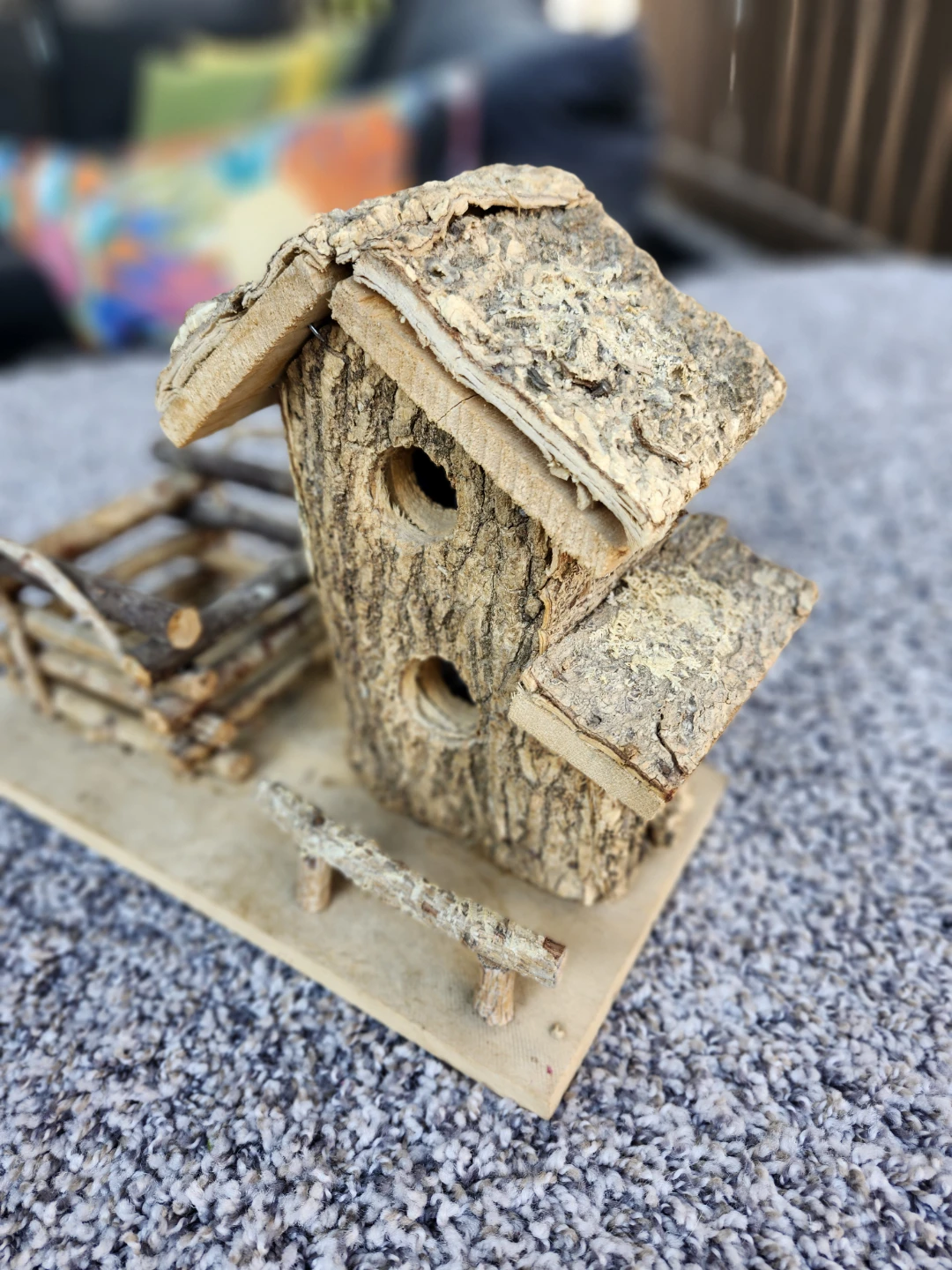 Rustic Birdhouse with Fenced Area - photo 2