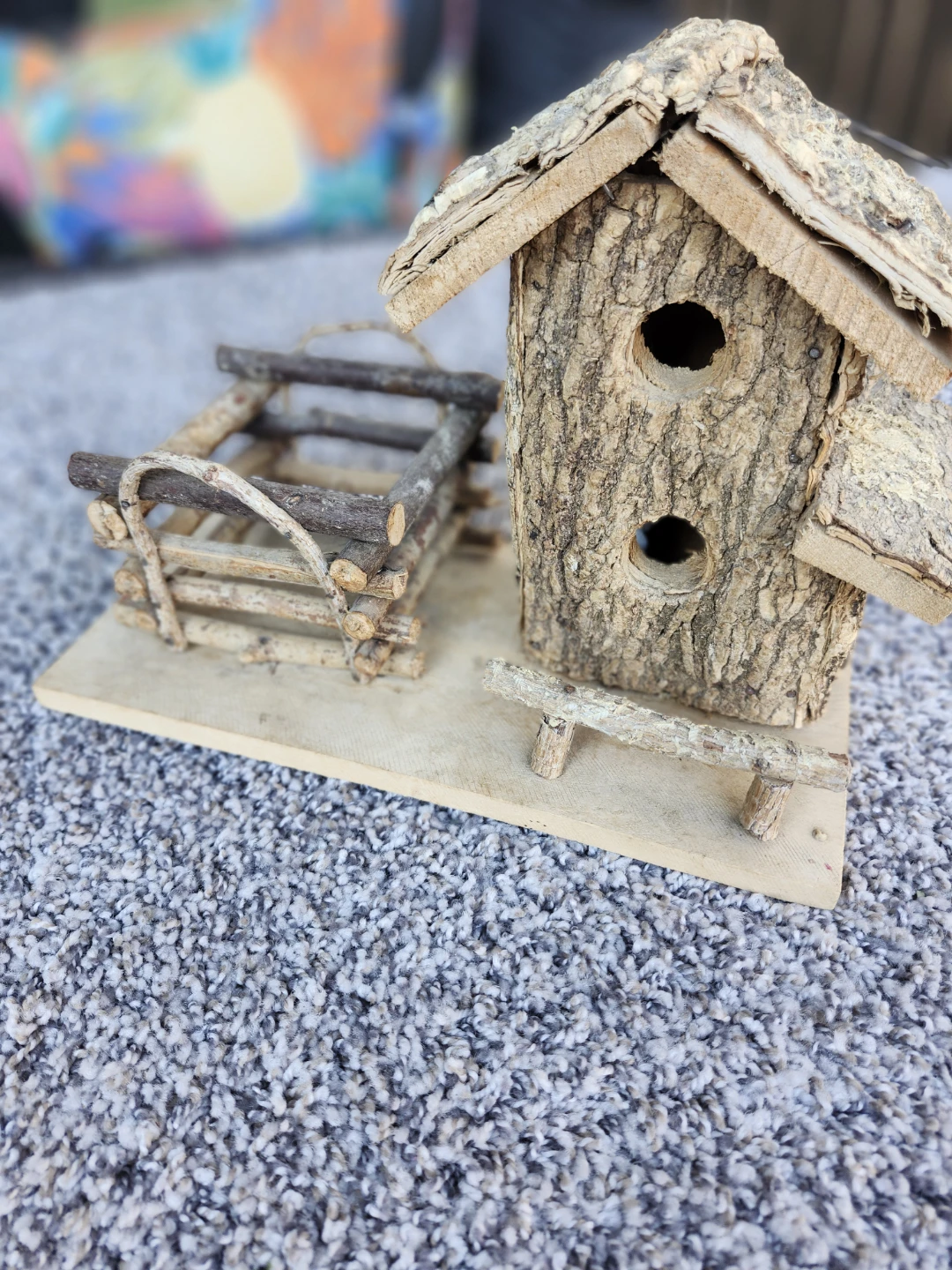 Rustic Birdhouse with Fenced Area - photo 3