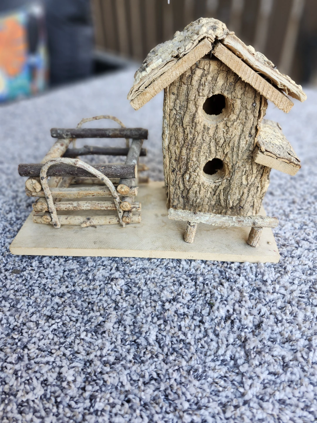 Rustic Birdhouse with Fenced Area - photo 4