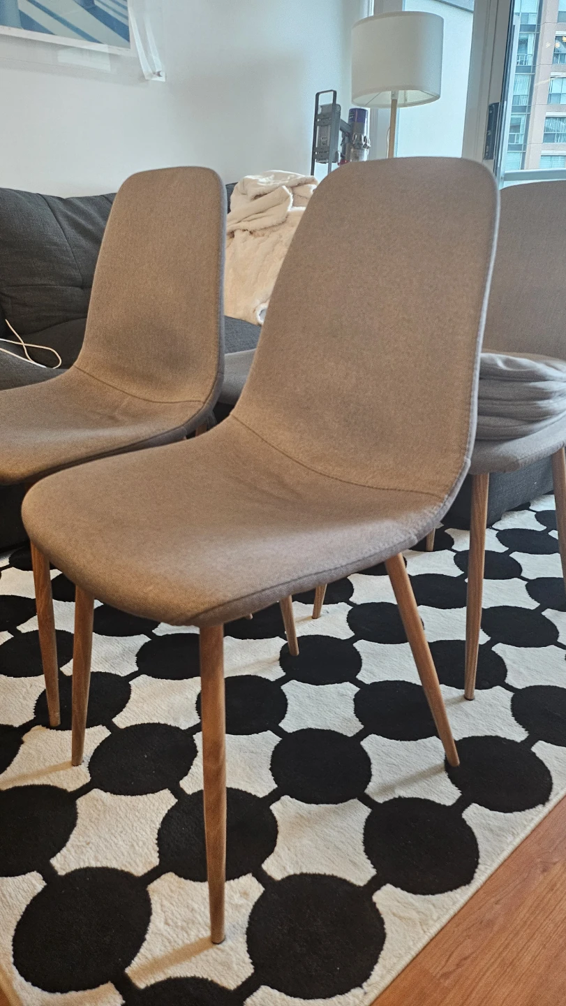 Set of 4 fabric dining chairs + 4 cushions
