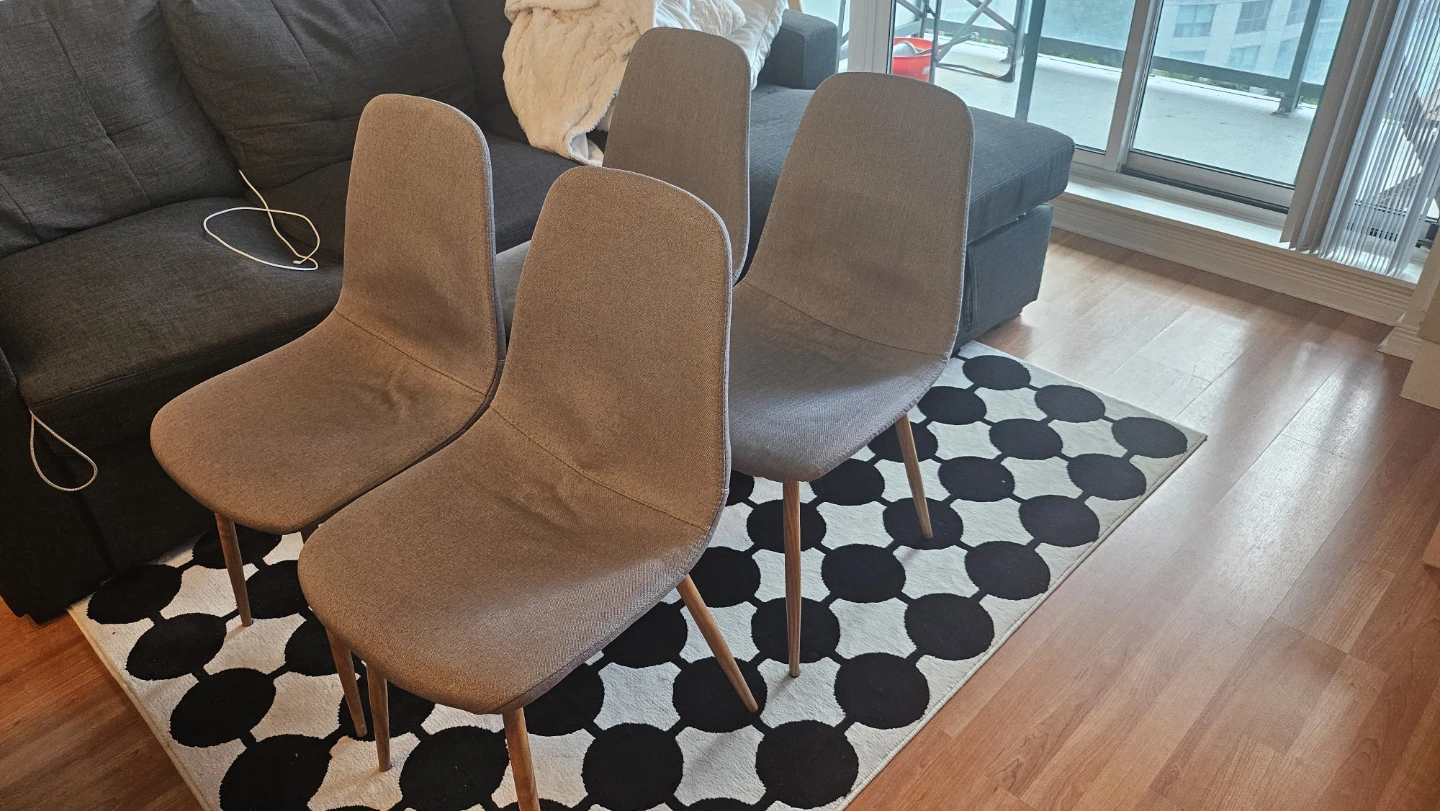 Set of 4 fabric dining chairs + 4 cushions - photo 2