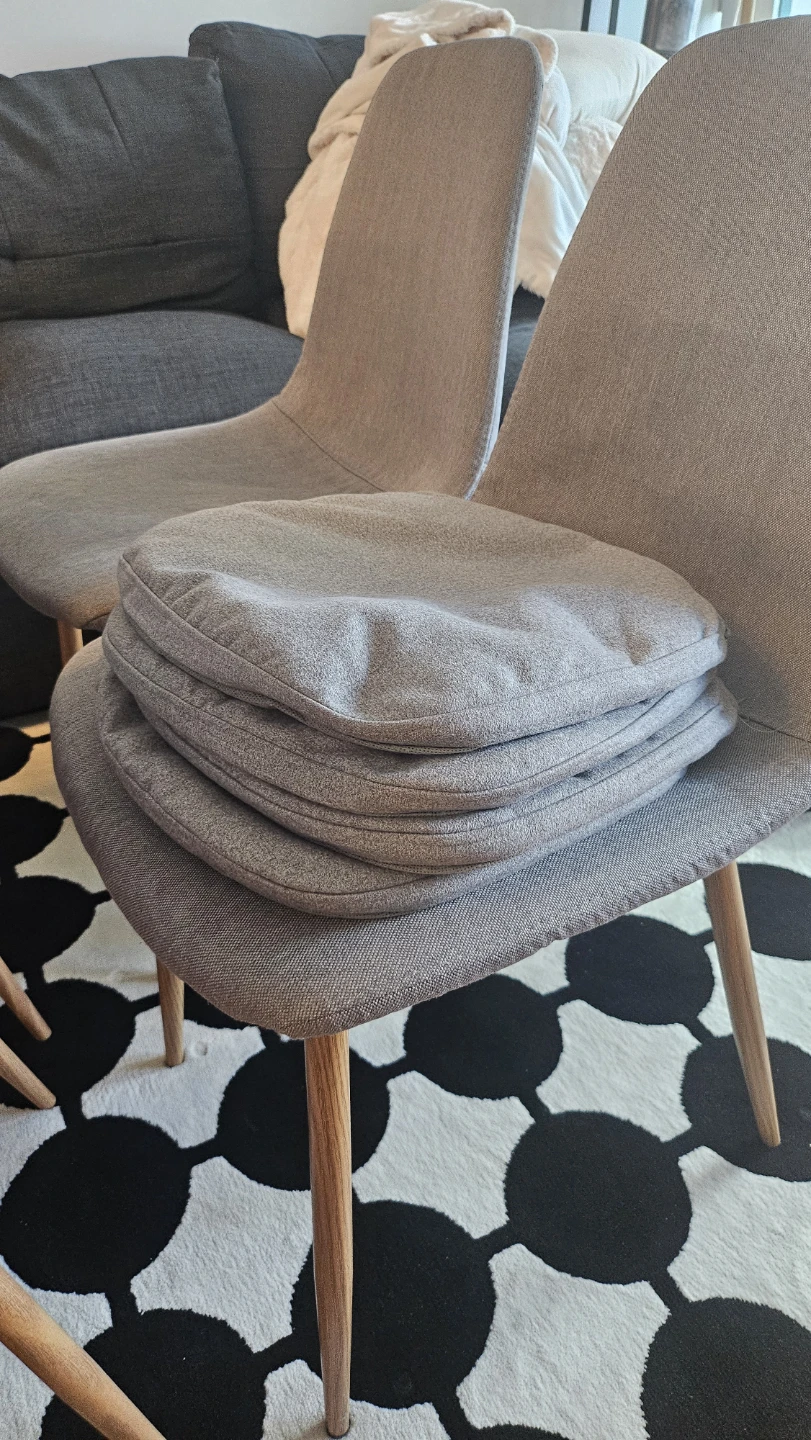Set of 4 fabric dining chairs + 4 cushions - photo 3
