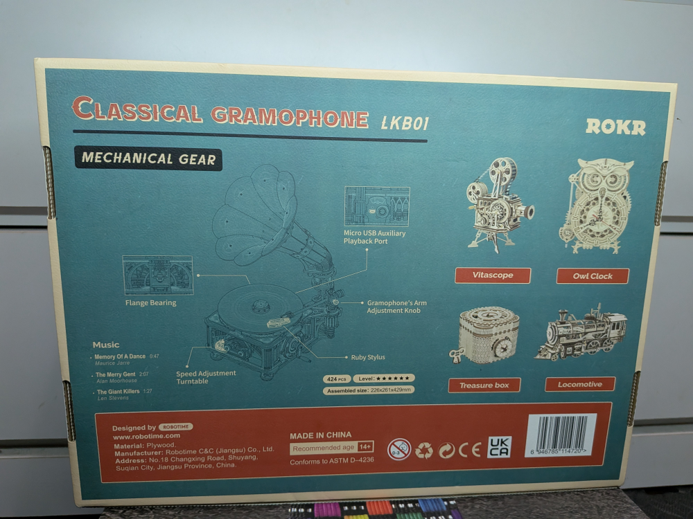ROKR Classical Gramophone Mechanical Gear Model Kit LKB01 - photo 2