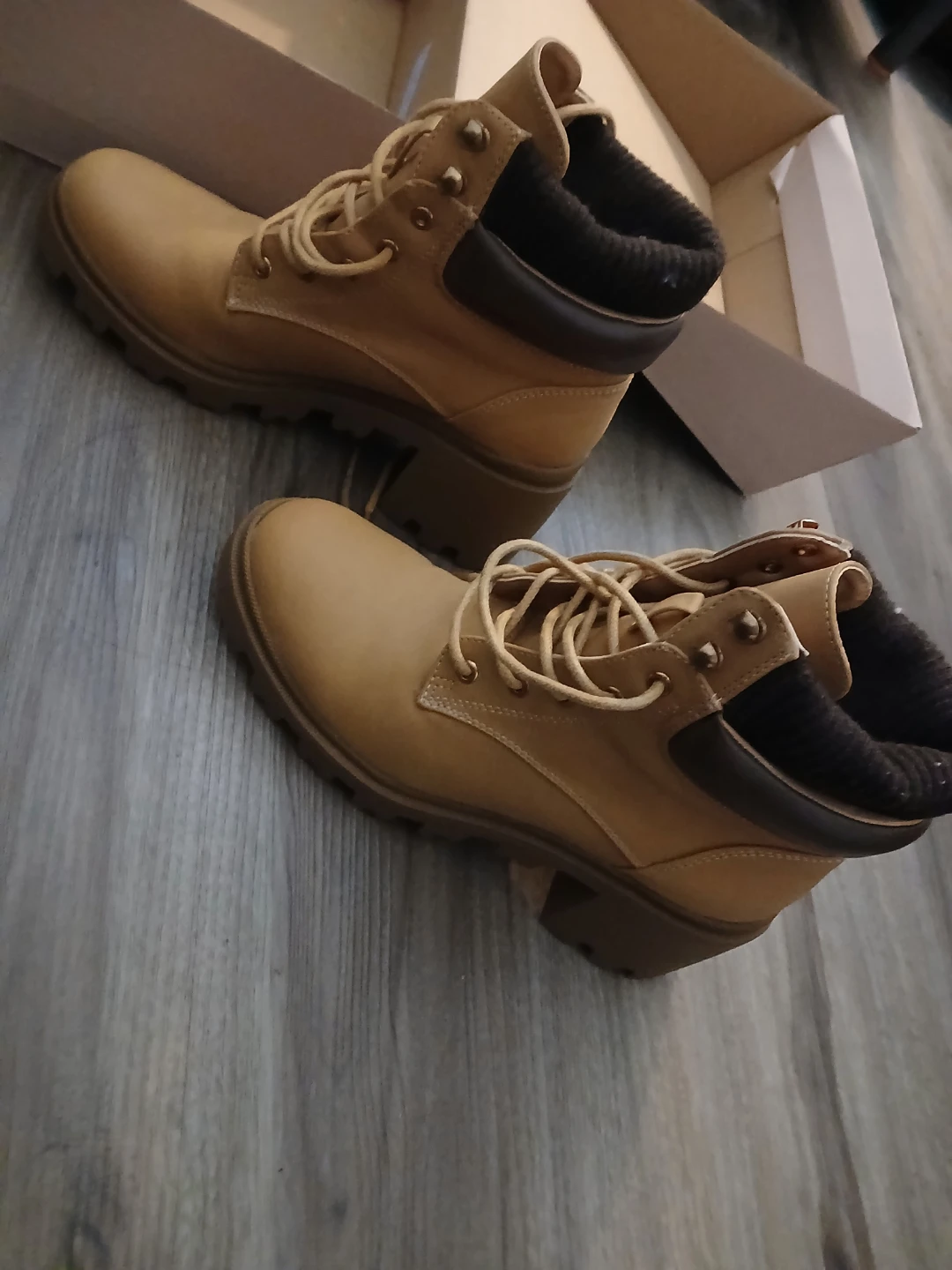 JUSTFAB Tan Leather Brown Habathia Booties - Size 8 - photo 2