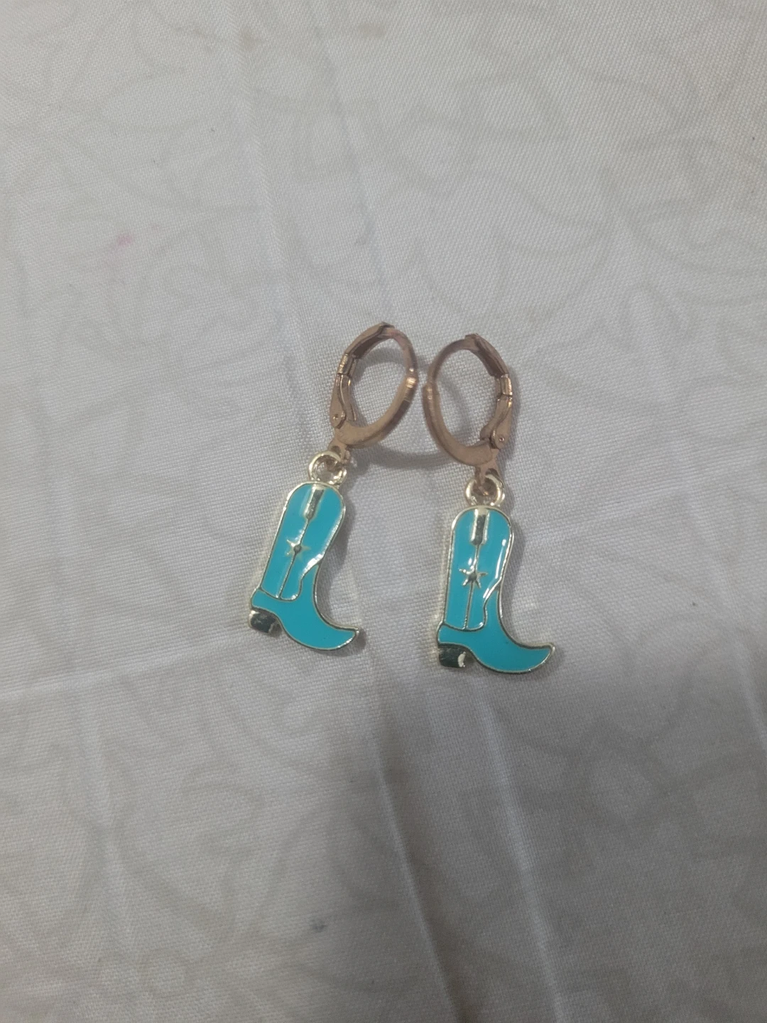Turquoise Cowboy Boot Earrings ⚽️