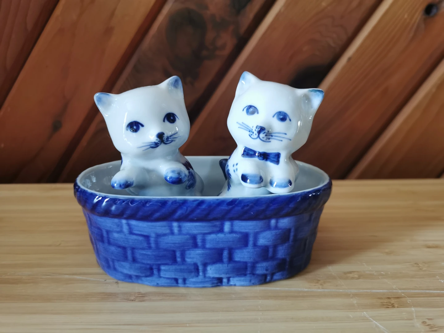 Heinen Delfts Blauw Cat Salt & Pepper Shaker Set