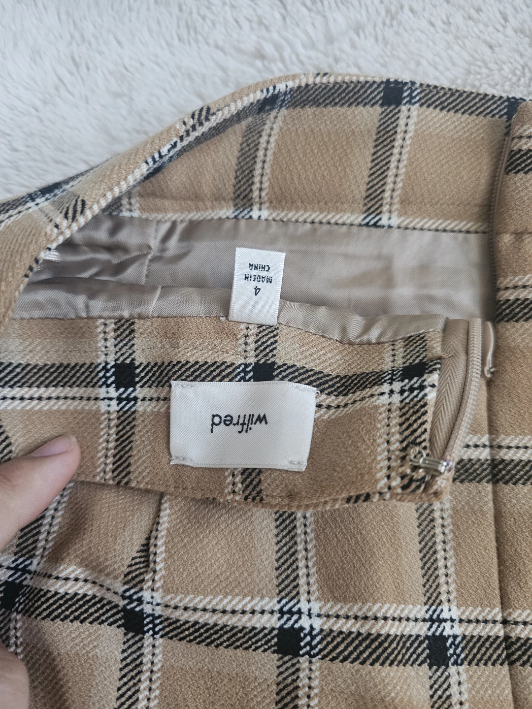 Wilfred Patio Mini Skirt - Plaid Size 4 - photo 3