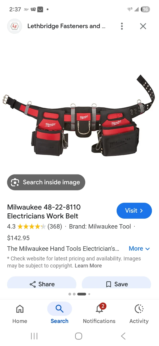 Milwaukee 48-22-8110 Electricians Work Belt
