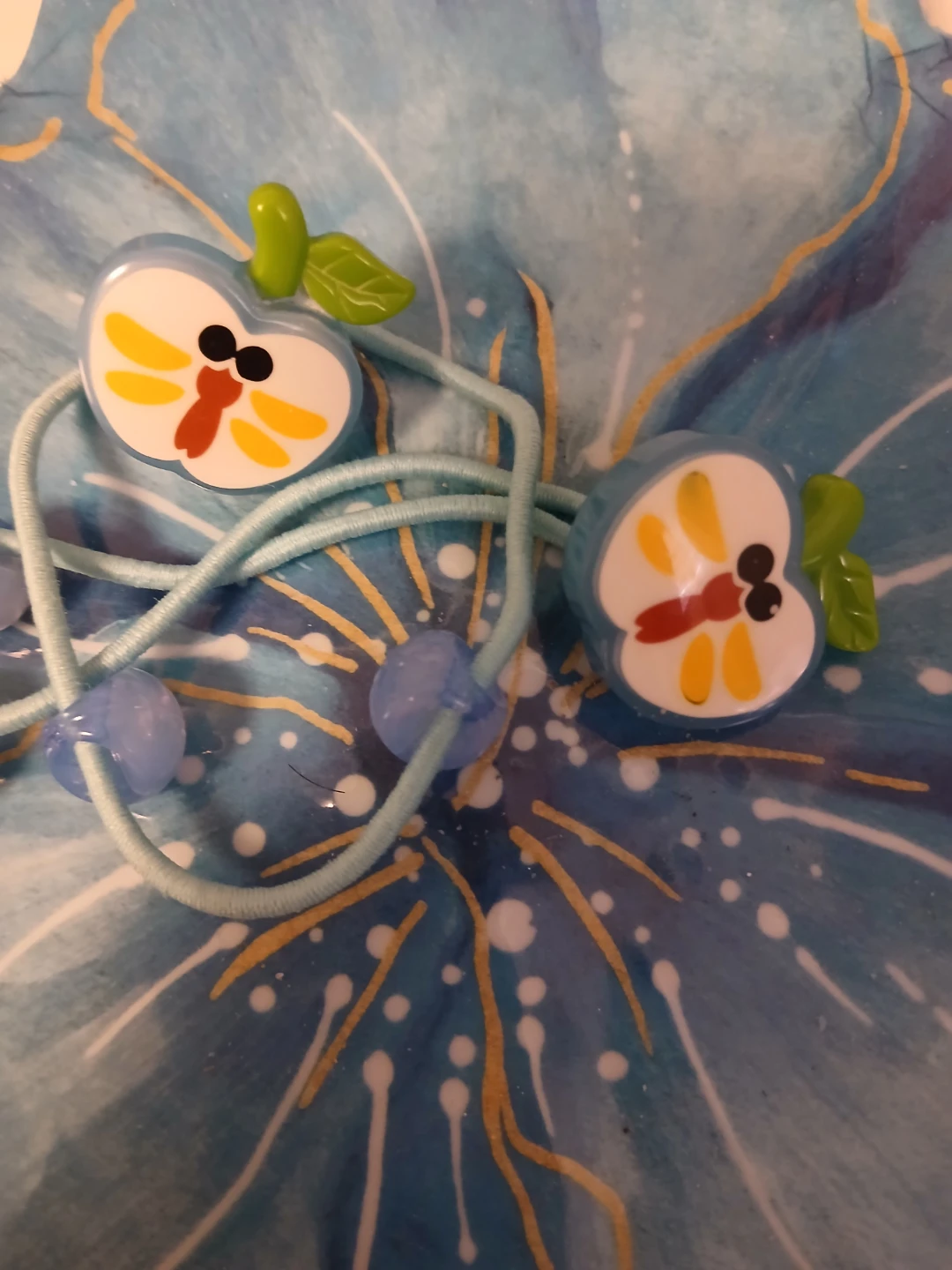Cute blue apple hairties
