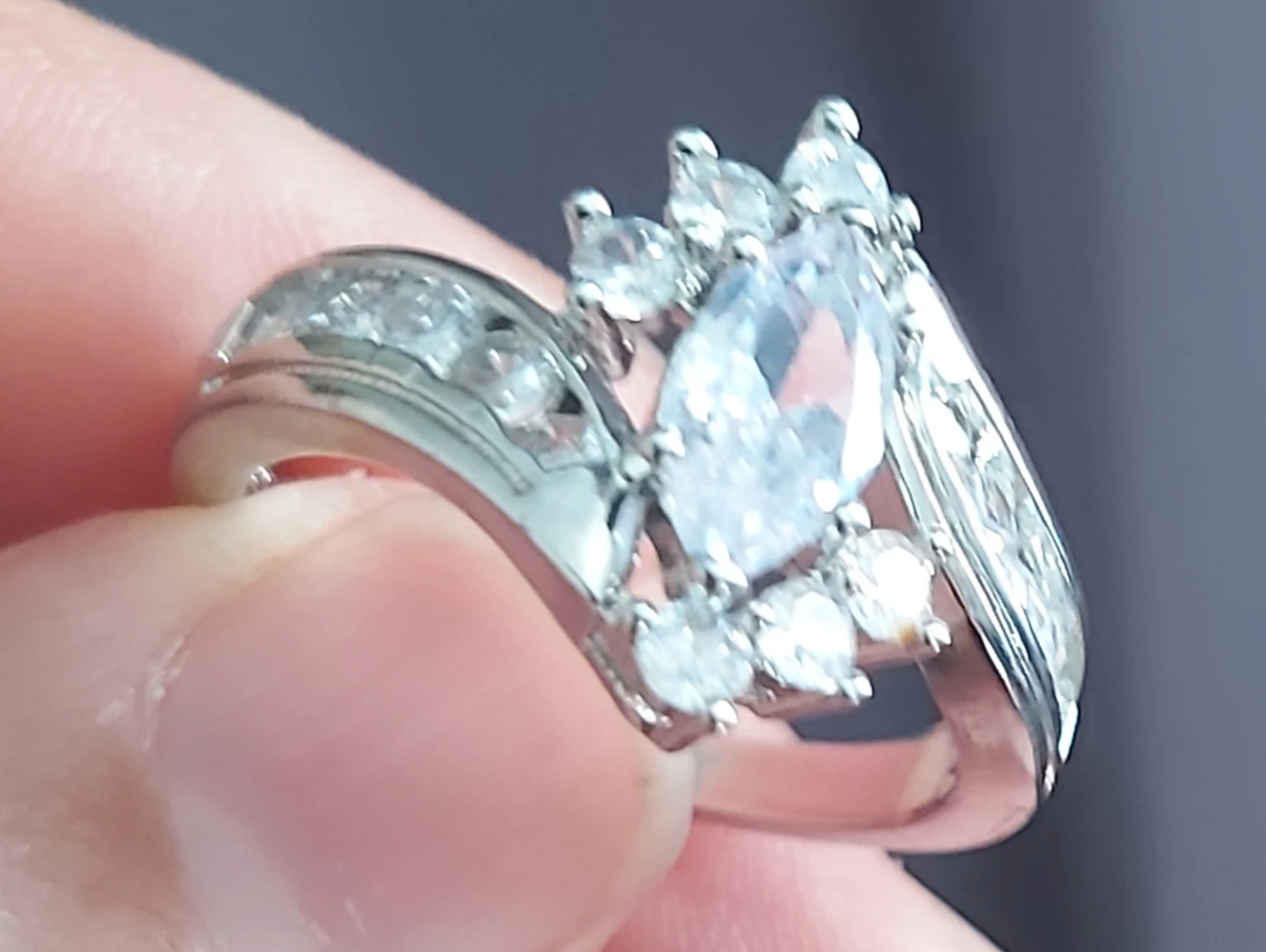 Sparkly Marquise Cut Ring silver - photo 2