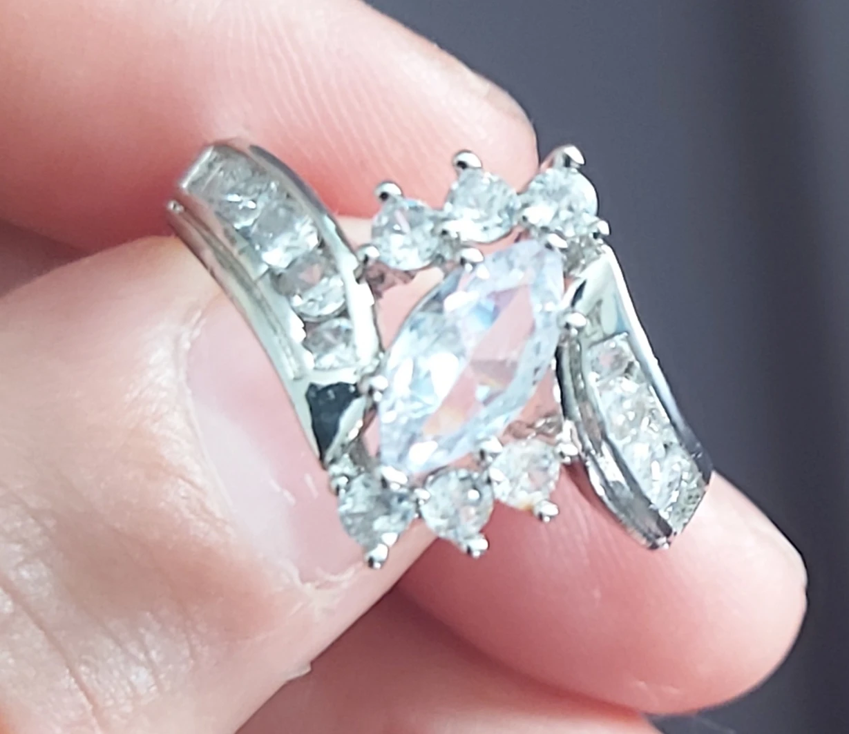 Sparkly Marquise Cut Ring silver - photo 4