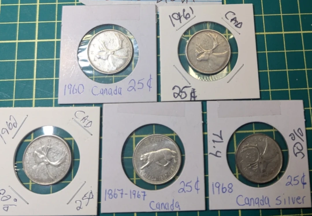 ⚽ Collection of Canadian Quarters - 1960s