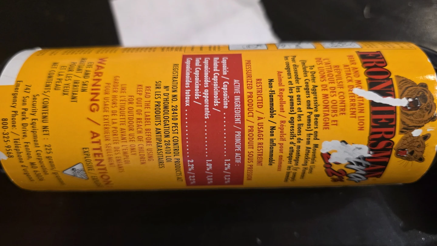 Brand new- Bear and Mountain Lion Attack Deterrent Spray - photo 3