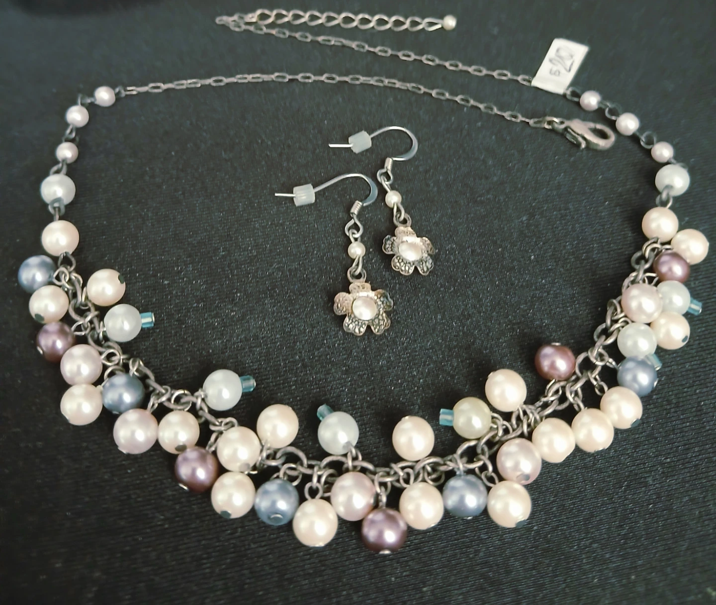 Faux Pearls Necklace and Earring Set