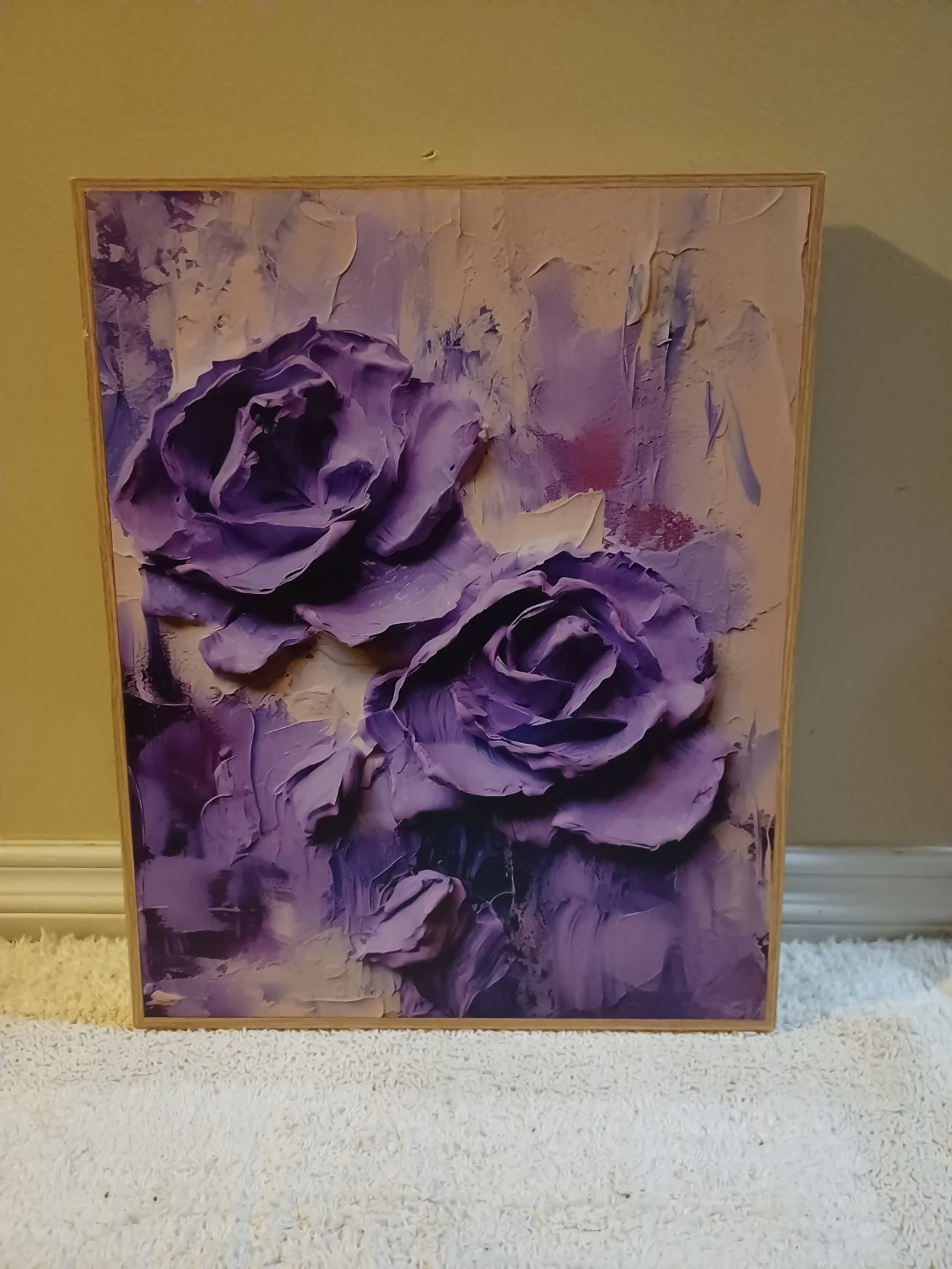 Textured Purple Rose Art Print