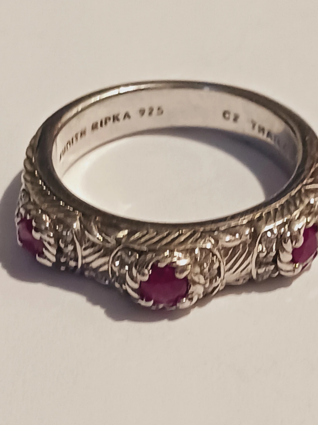 JUDITH RIPKA 925 Signed Sterling Silver Ruby Ring. 8. - photo 2