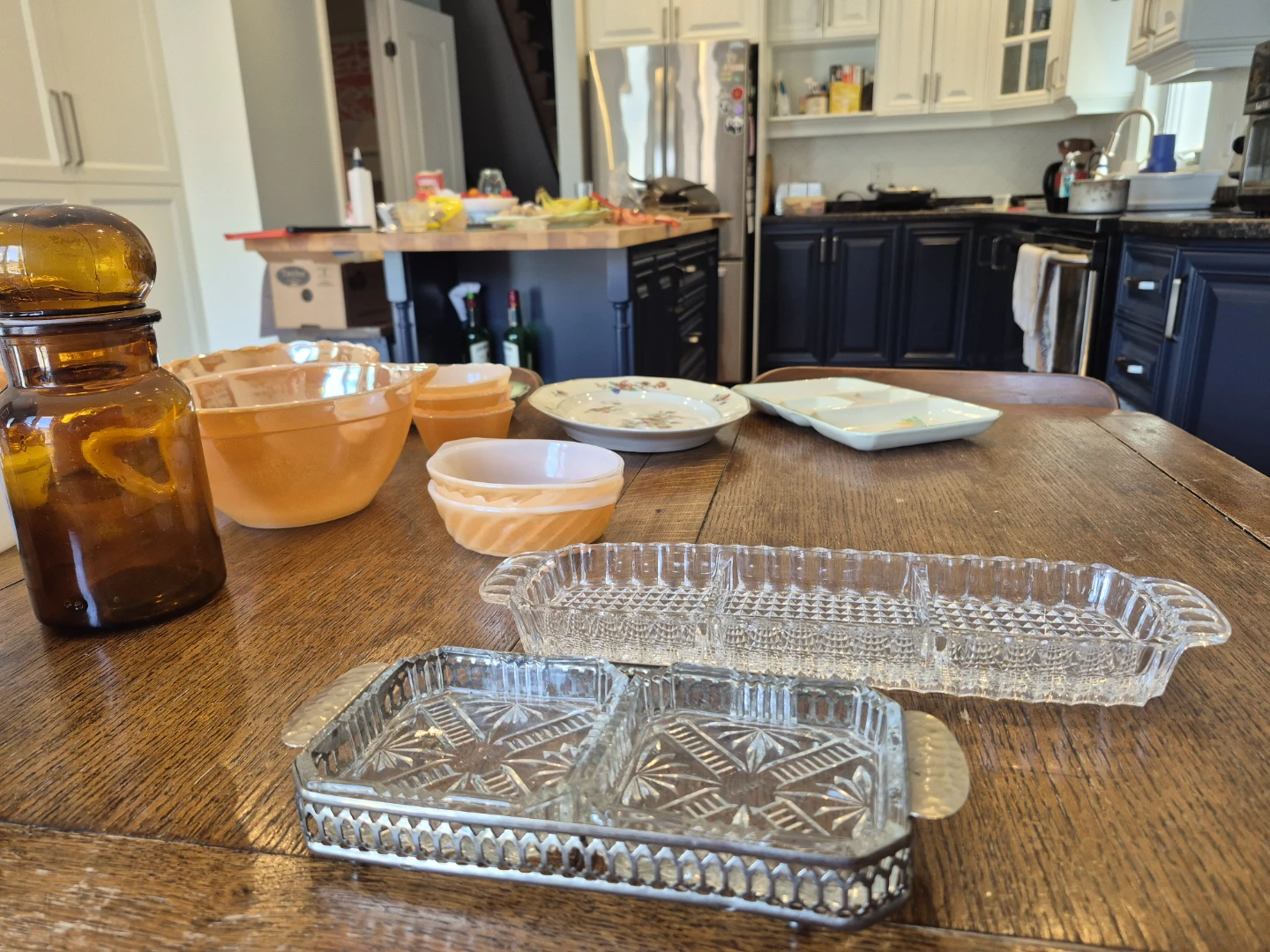 Amber Glass Jars and Serving Dishes - photo 4