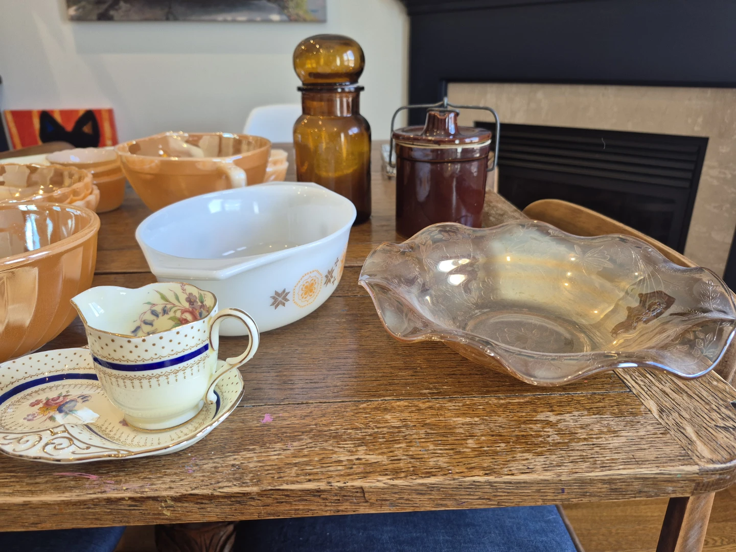 Amber Glass Jars and Serving Dishes - photo 5