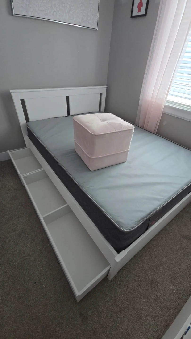 White Storage Bed Frame (without Mattress)