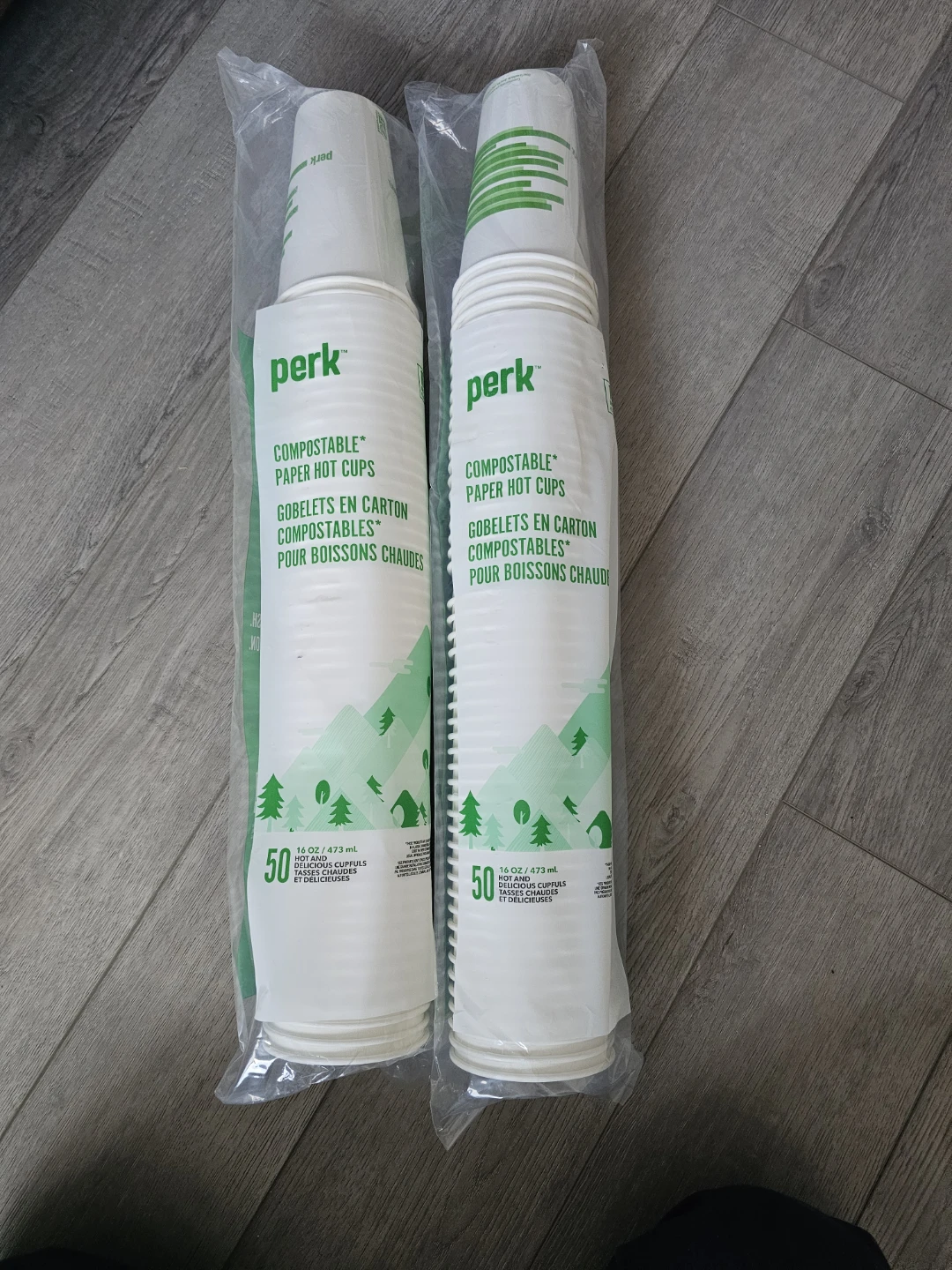 Perk Compostable Paper Hot Cups - 16 oz (Set of 2 x 50)