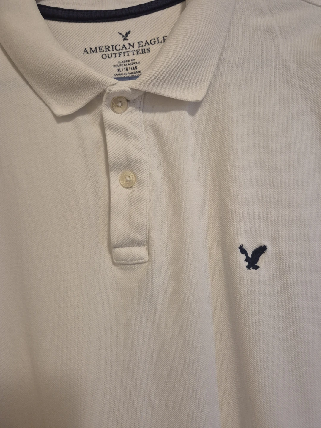 American Eagle Outfitters White Classic Fit Polo Shirt XL - photo 3
