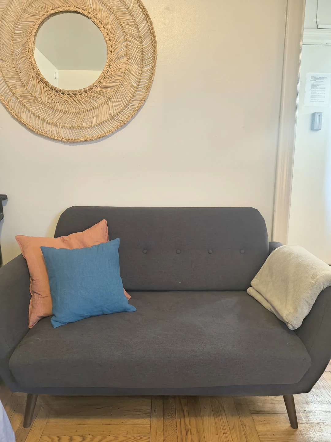 Dark Gray Loveseat Sofa - photo 2