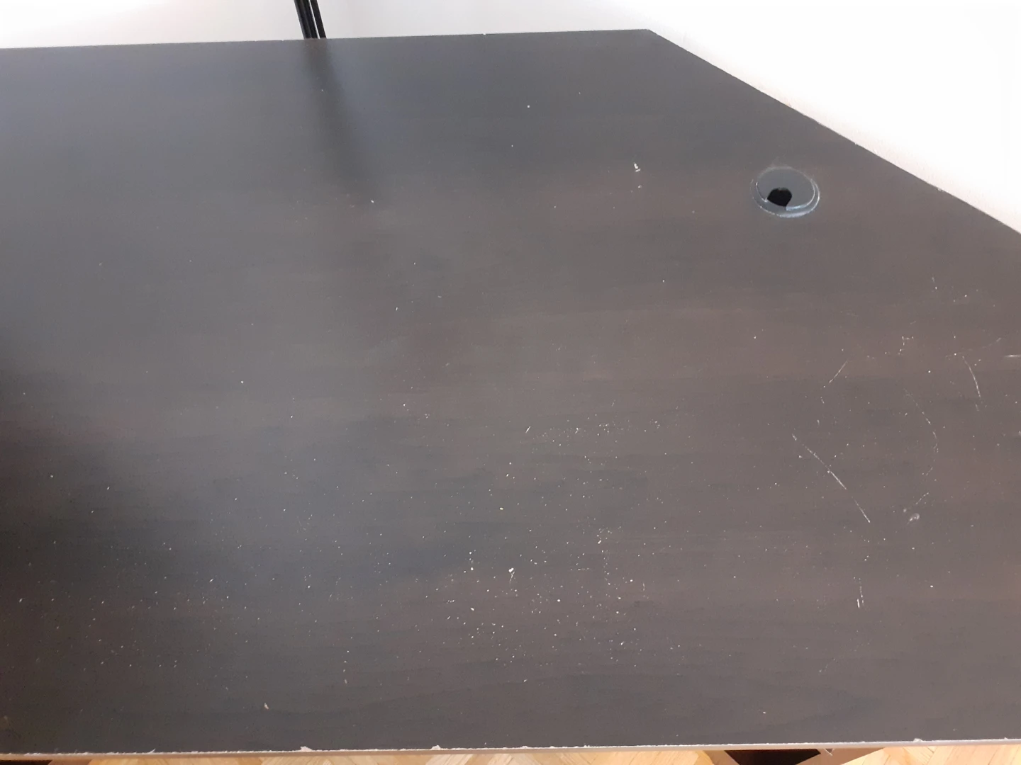 Dark Brown Corner Desk with Shelving - photo 2