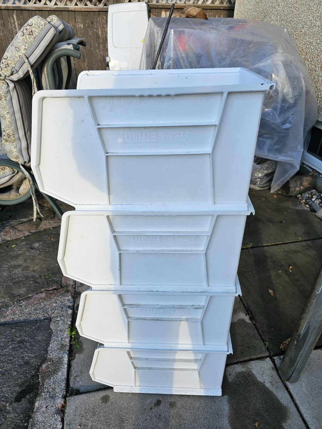 Uline S-12421 Stacking Bins (Set of 4)