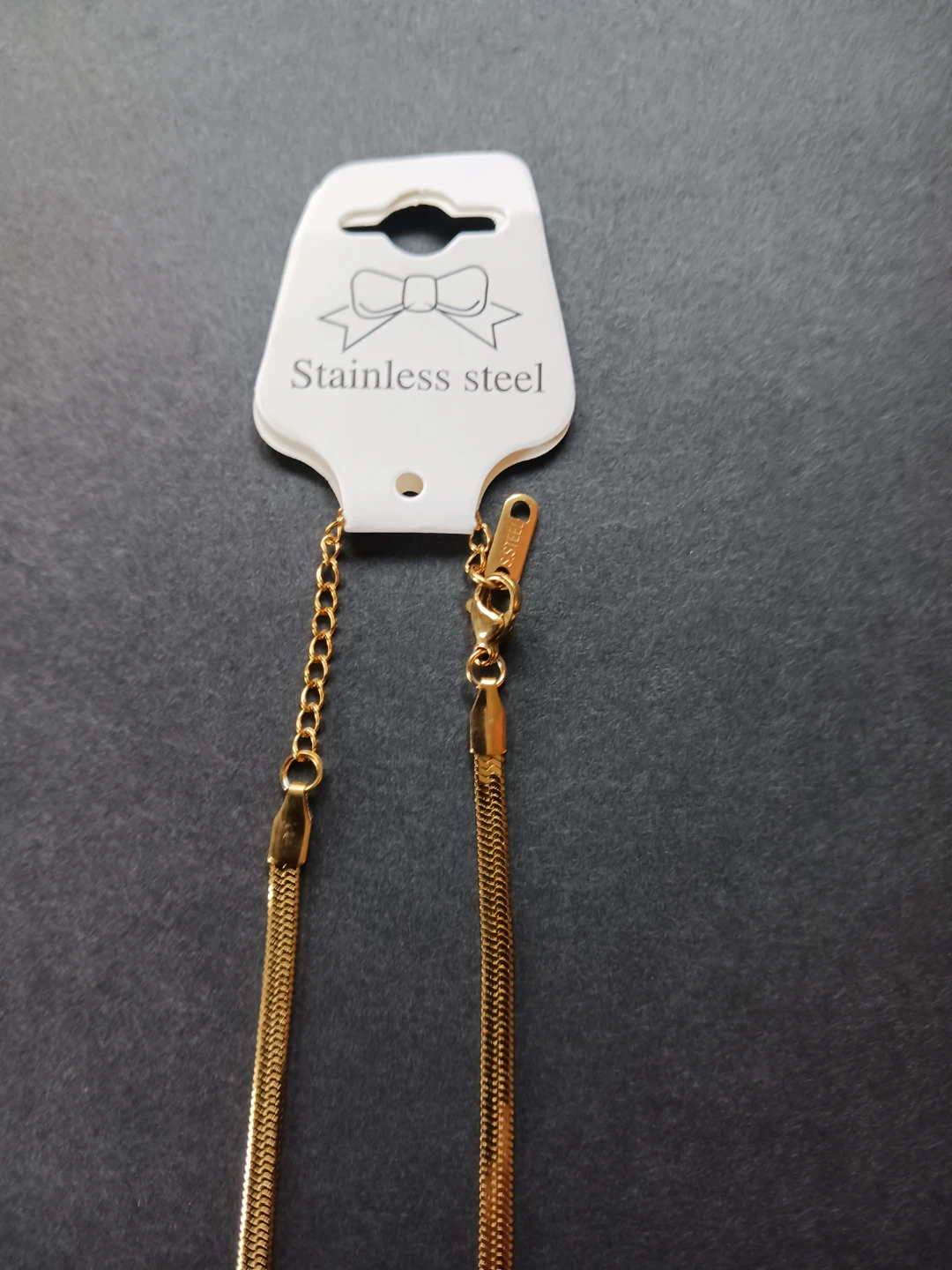 Gold Tone Stainless Steel Snake Chain Necklace - photo 2
