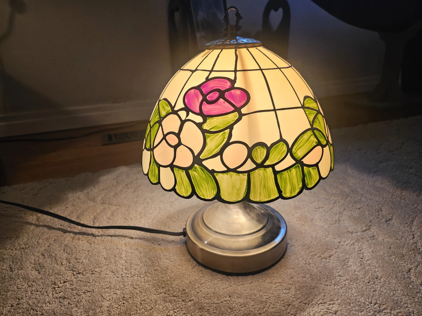 Vintage Tiffany Style Floral Accent Lamp - photo 5