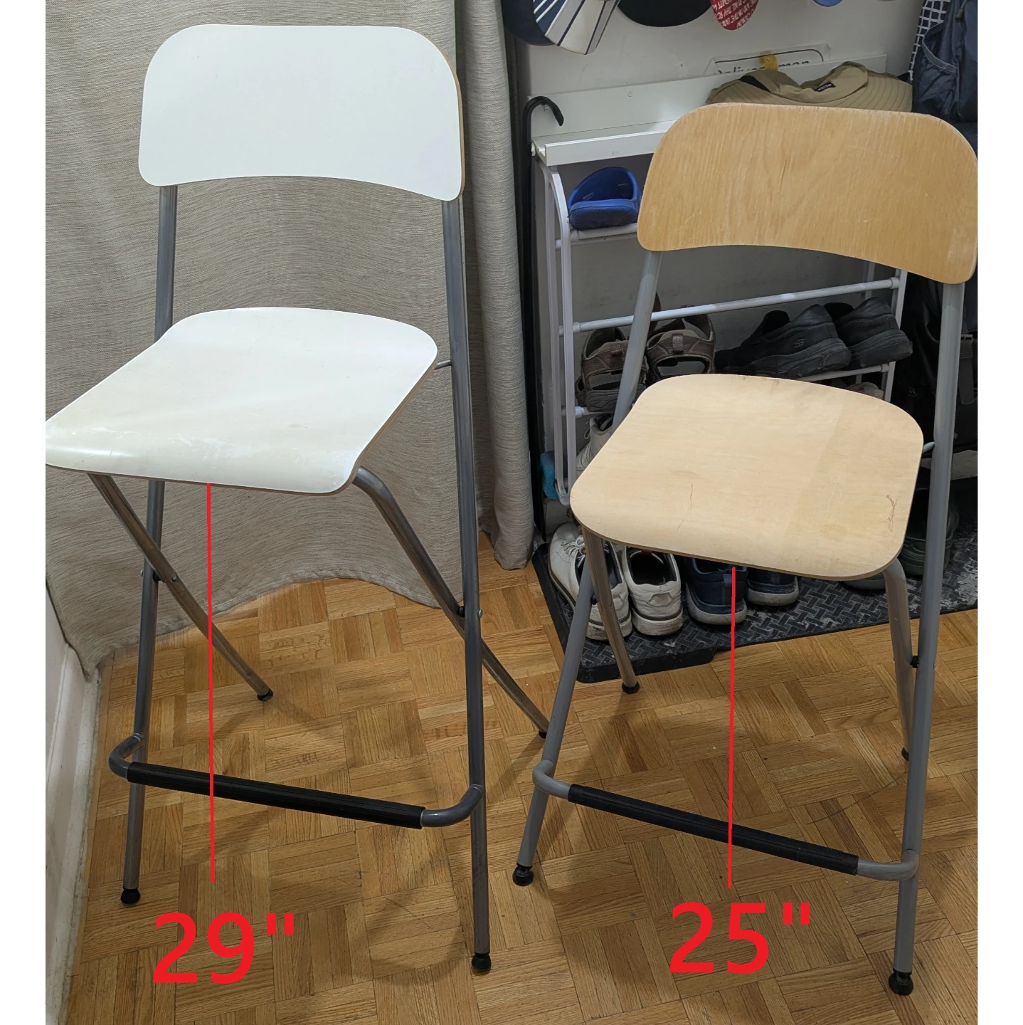 Bar Stool with backrest, foldable, counter height Portable Chair