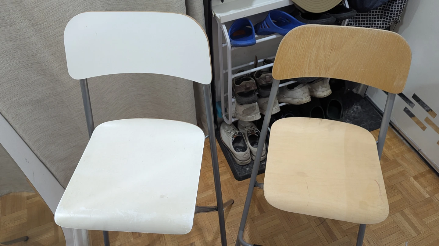 Bar Stool with backrest, foldable, counter height Portable Chair - photo 2