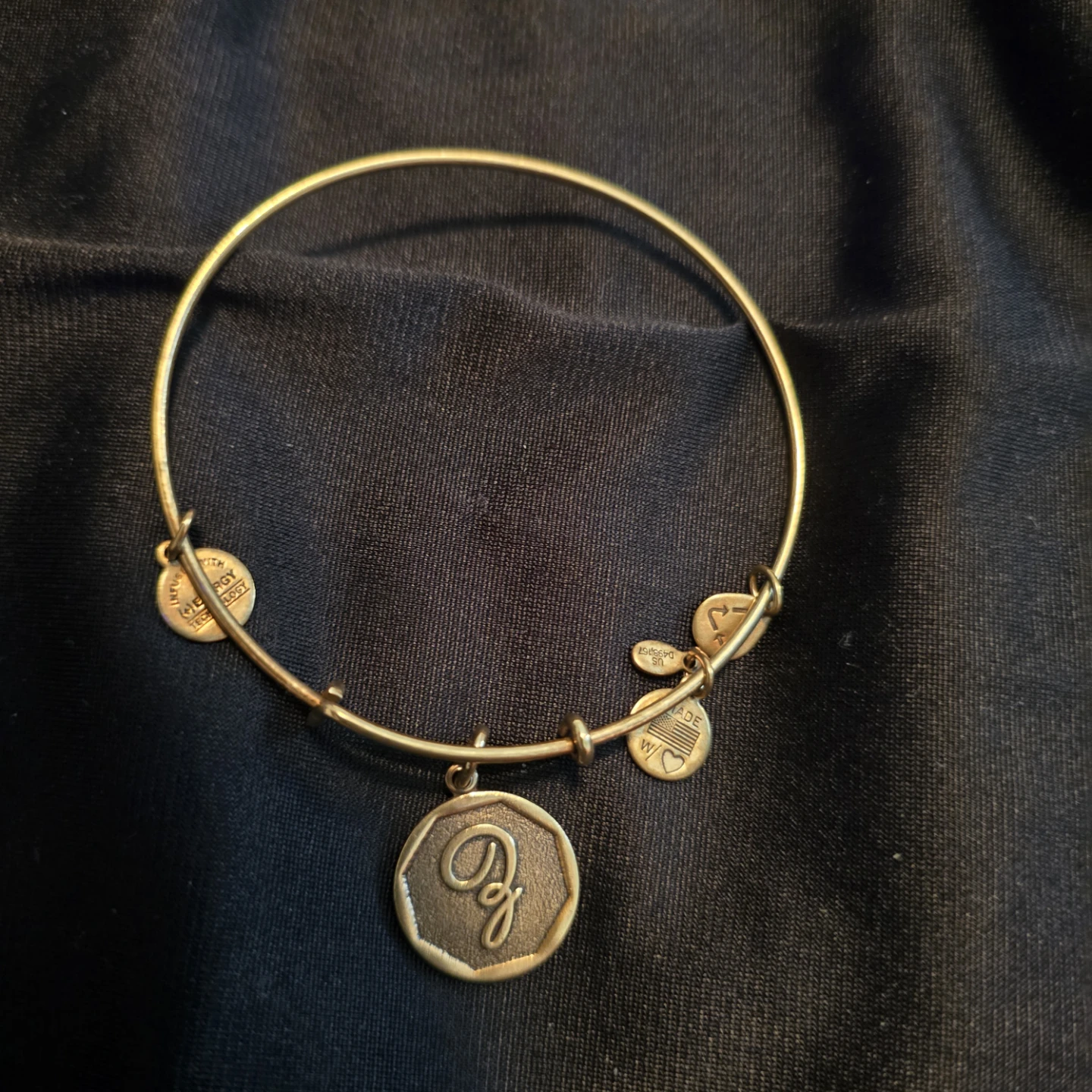 Set of 8 Alex and Ani Initials, Zodiac & Phrase Charm Bangles - photo 5