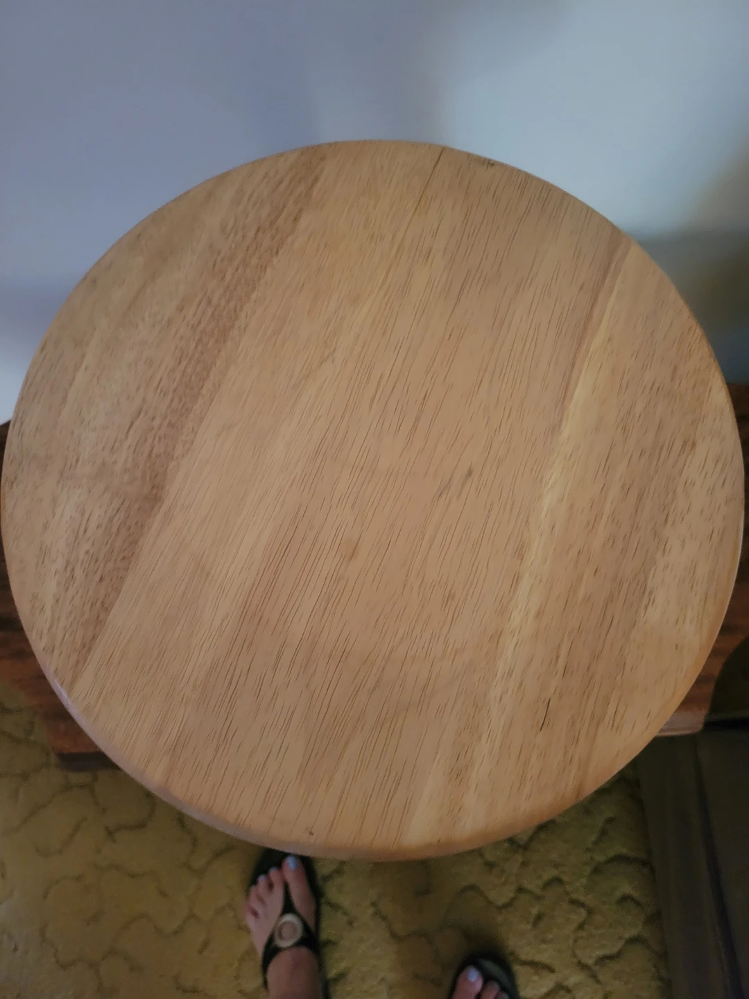 Pair of Wooden Stool with Green Legs - photo 2