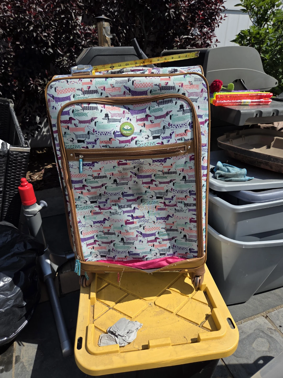 Travel Suitcase with Dachshund Print