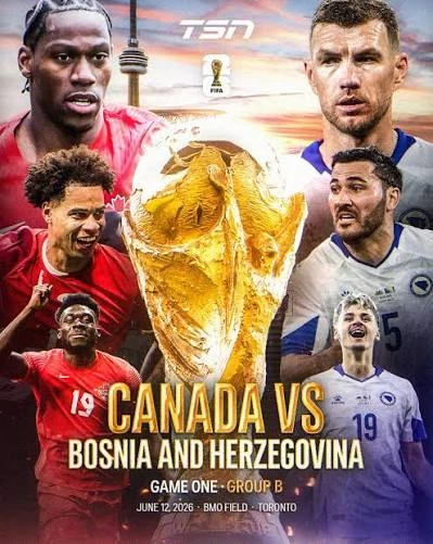 Canada vs. Bosnia and Herzegovina Soccer Game Poster