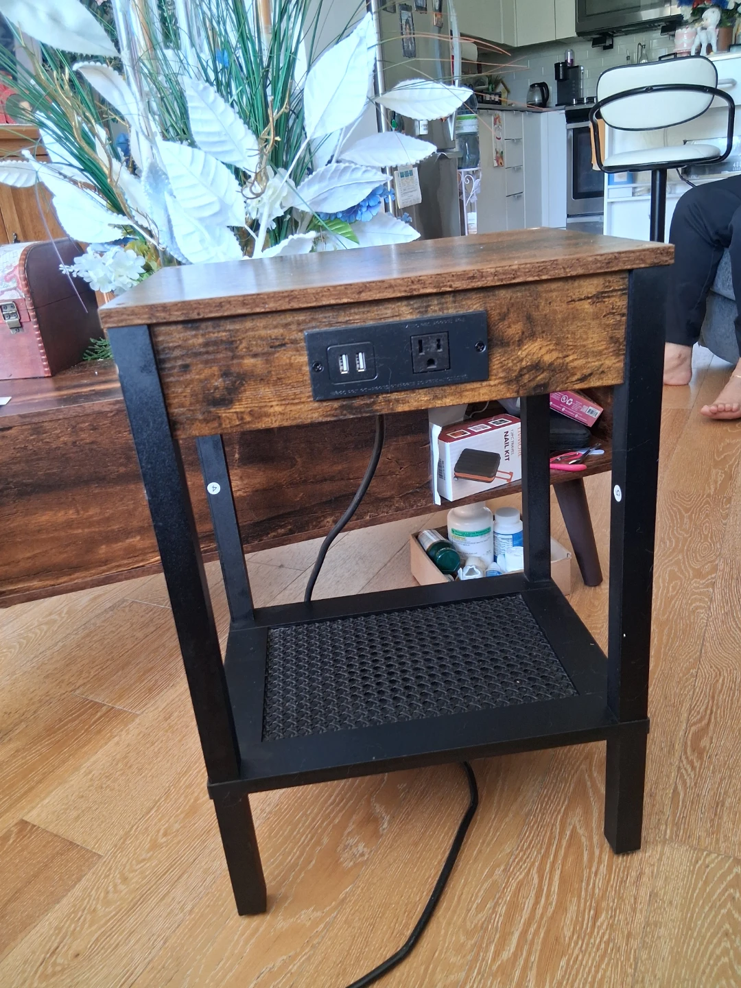 End Table with Power Outlets and USB Ports