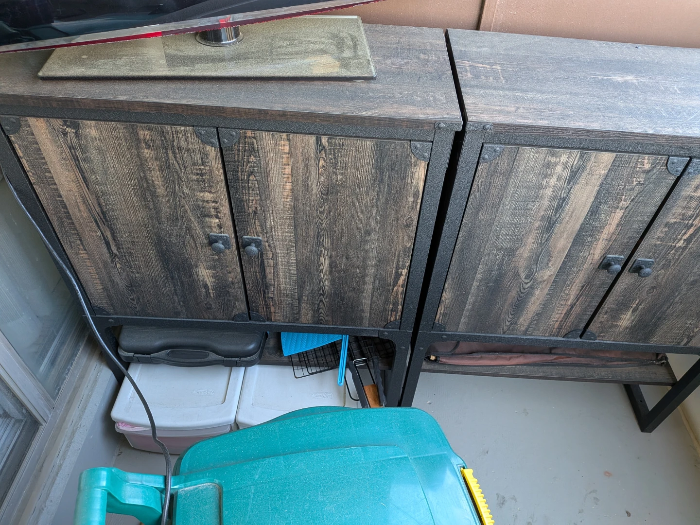 Dark Wood Storage Cabinet with Double Doors - photo 4