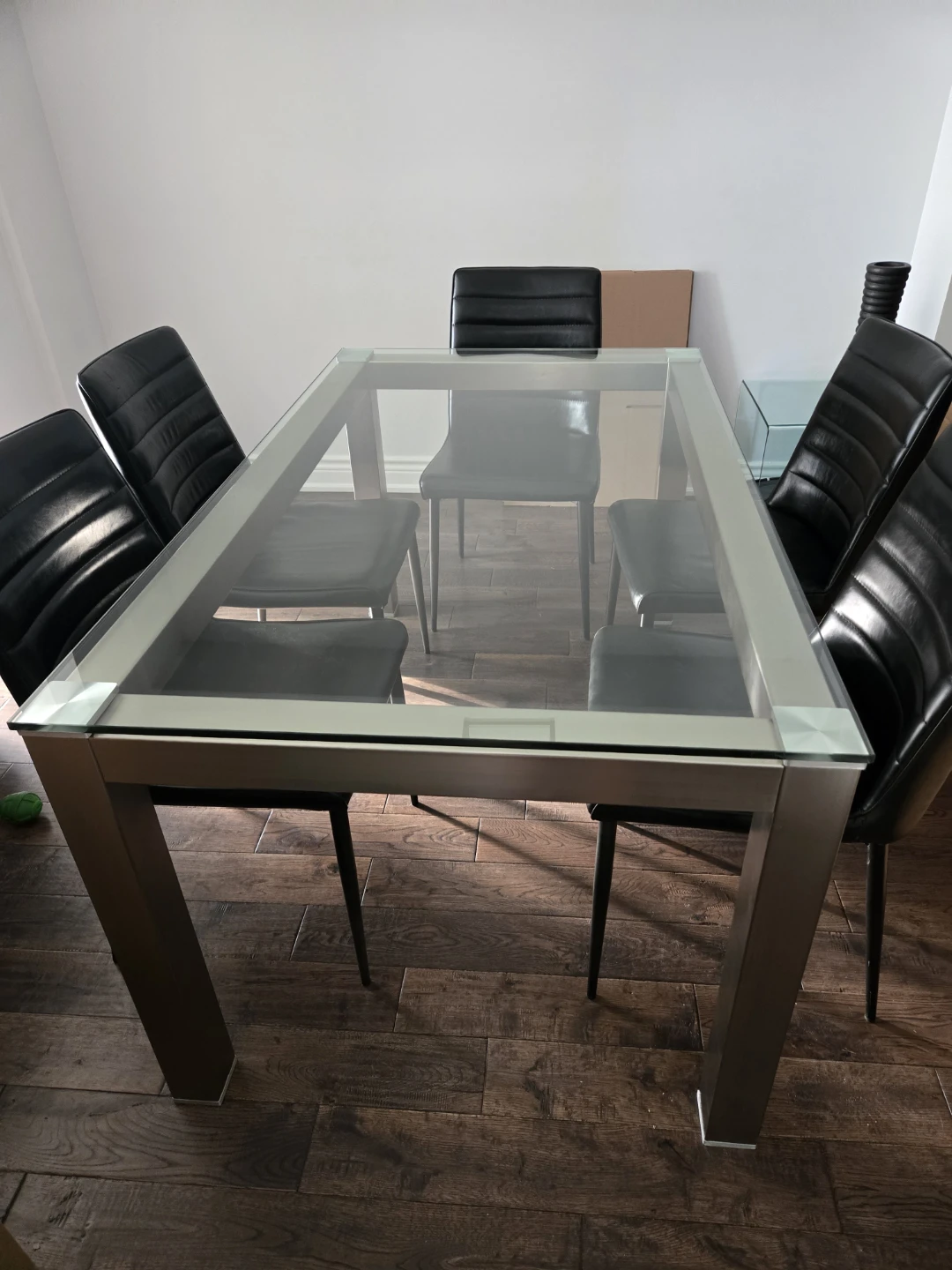 Glass and Metal Dining Table