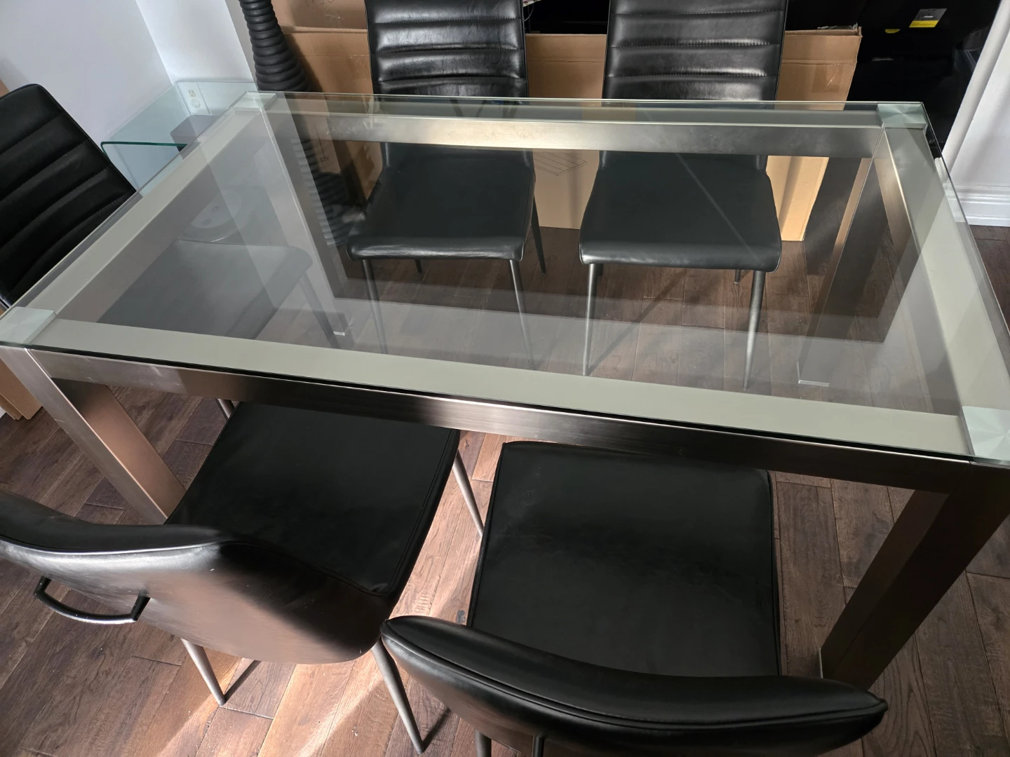 Glass and Metal Dining Table - photo 2