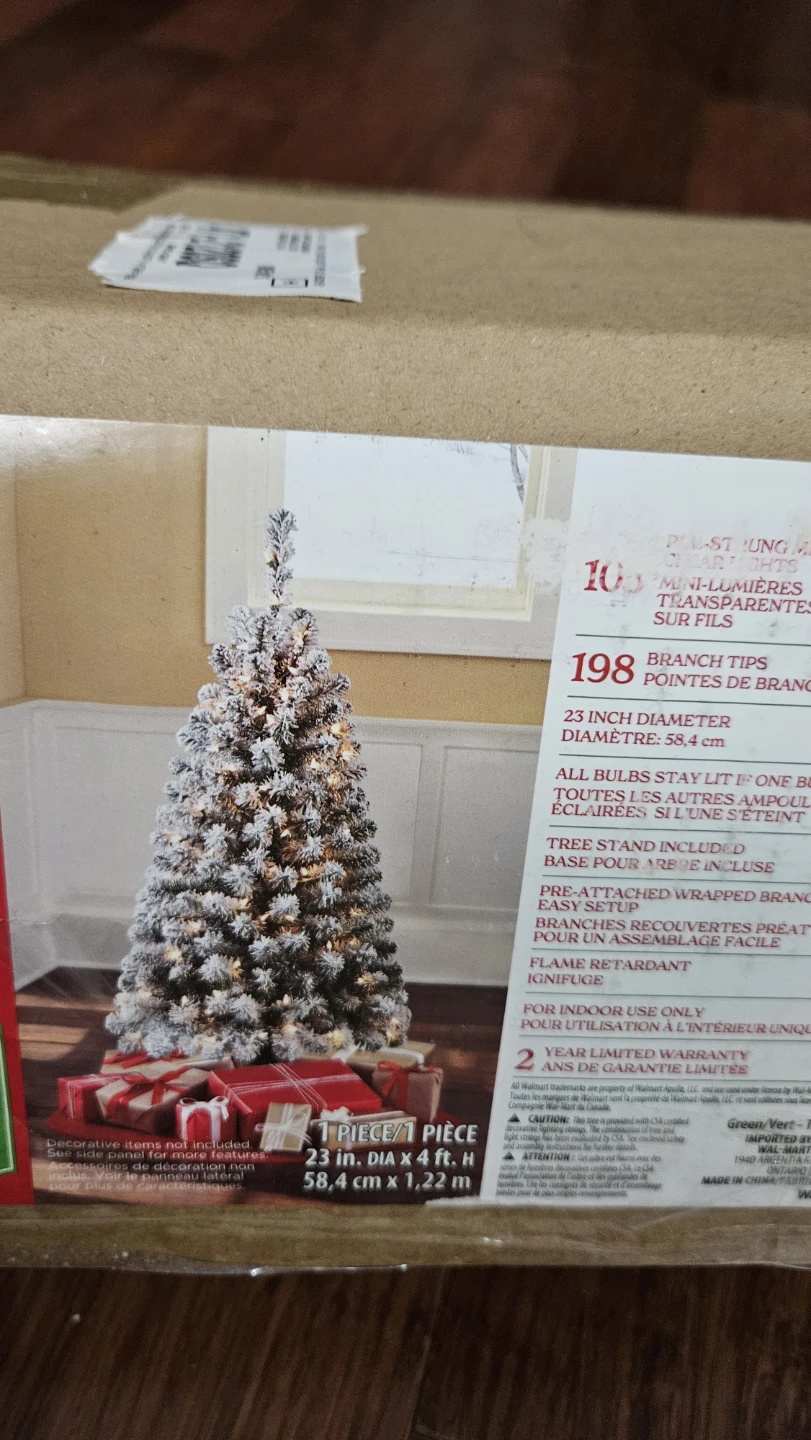 23" Pre-lit Flocked Artificial Christmas Tree