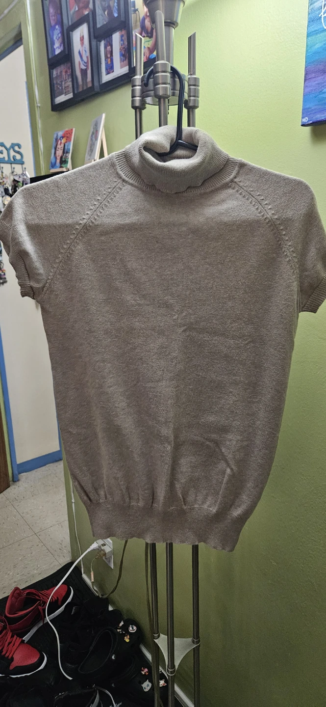 ZARA Short Sleeve Turtleneck Sweater
