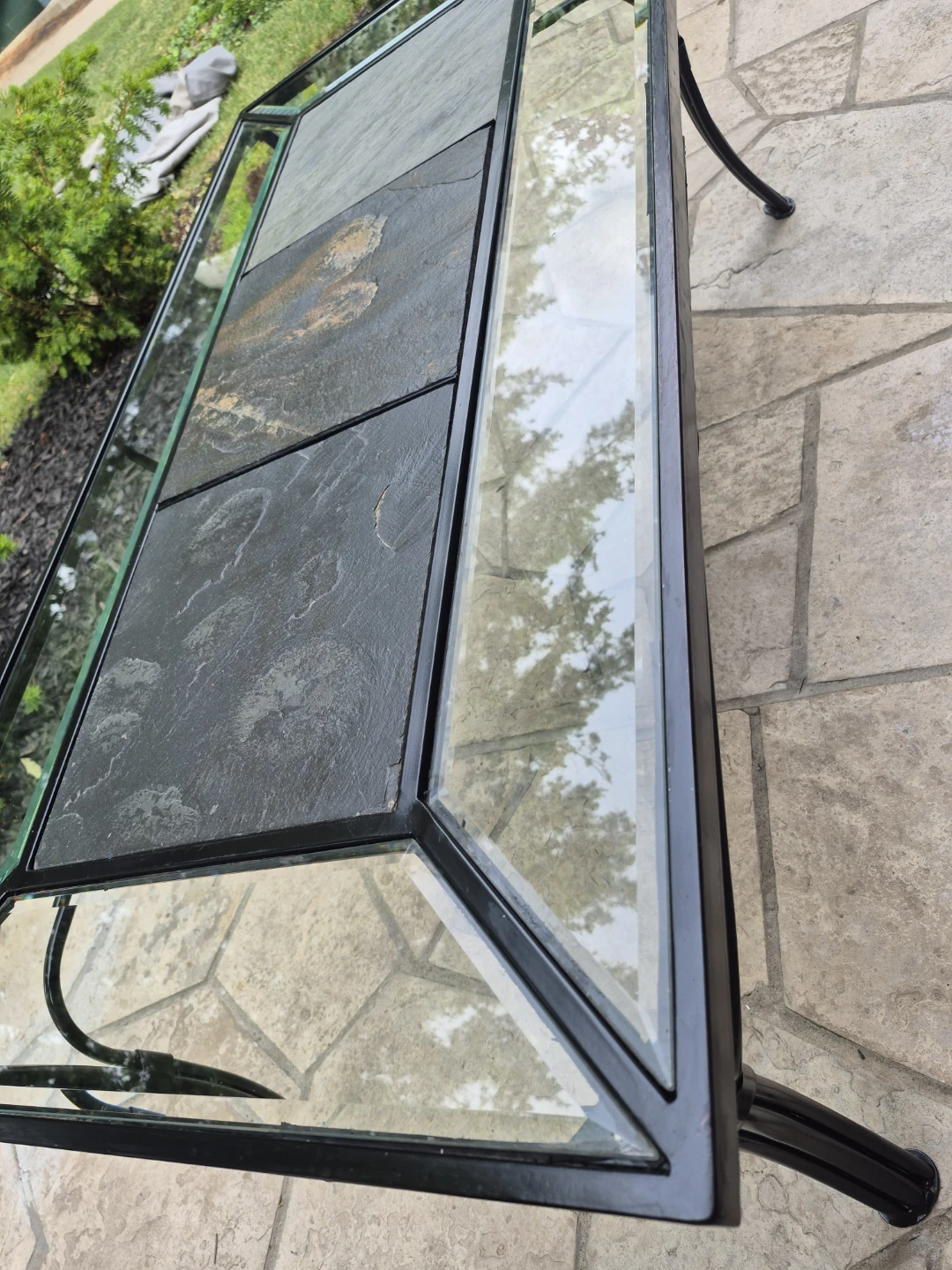 Fantastic Glass and Slate Top Coffee Table - GREAT FIND - photo 5