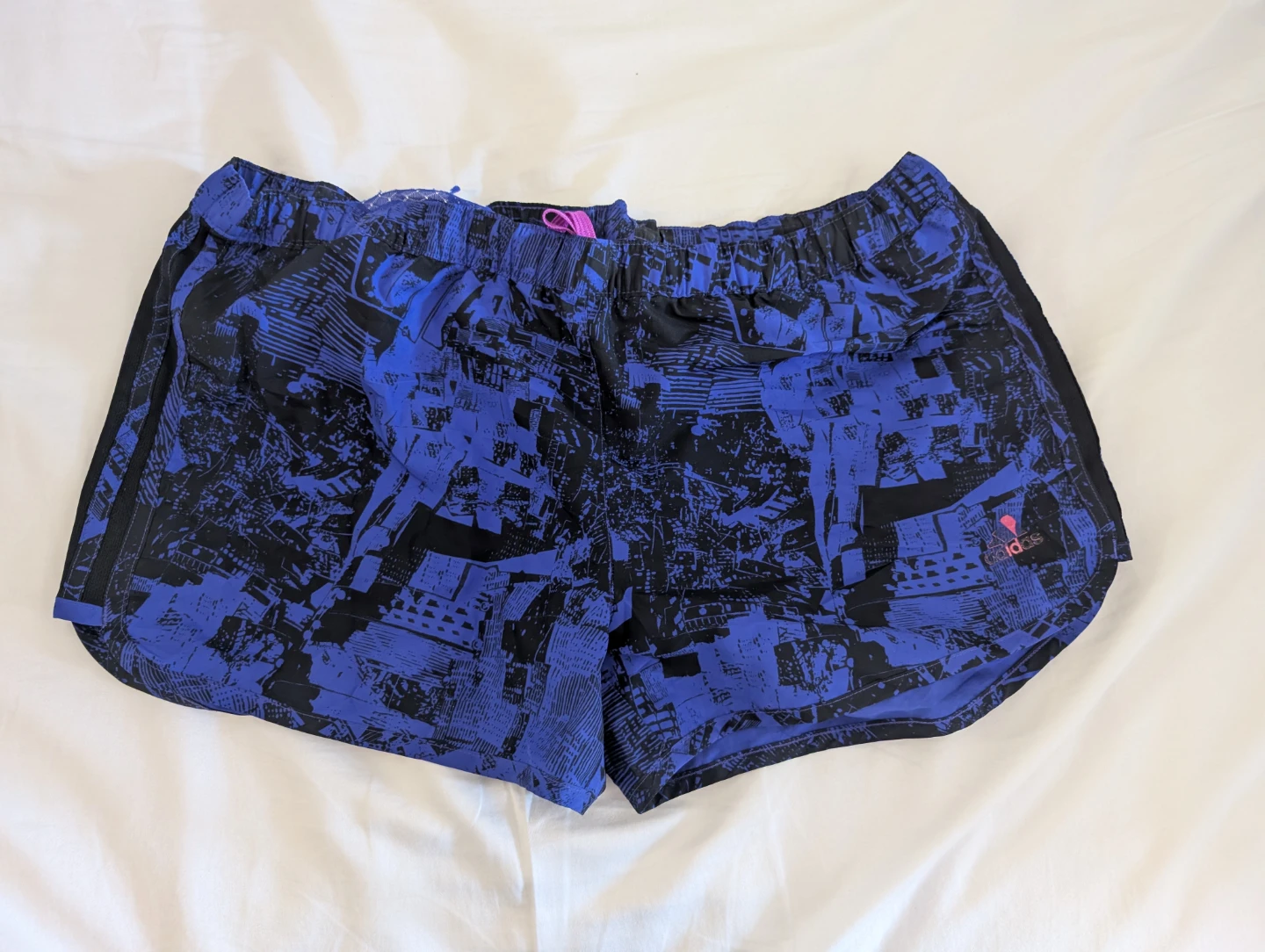 Adidas Running Shorts Blue w pocket Unisex Reflective No Liner