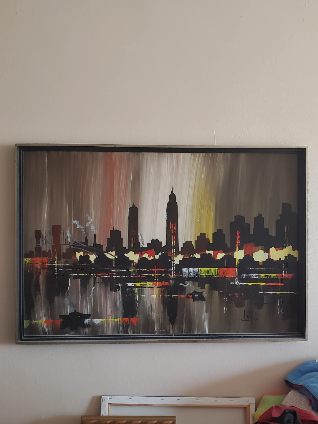 Framed Cityscape Painting