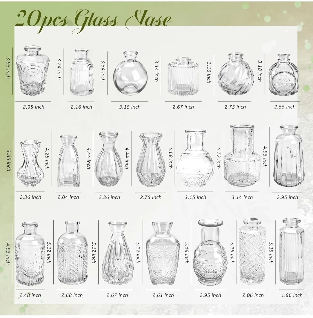 20pcs Glass Vases Set - photo 2