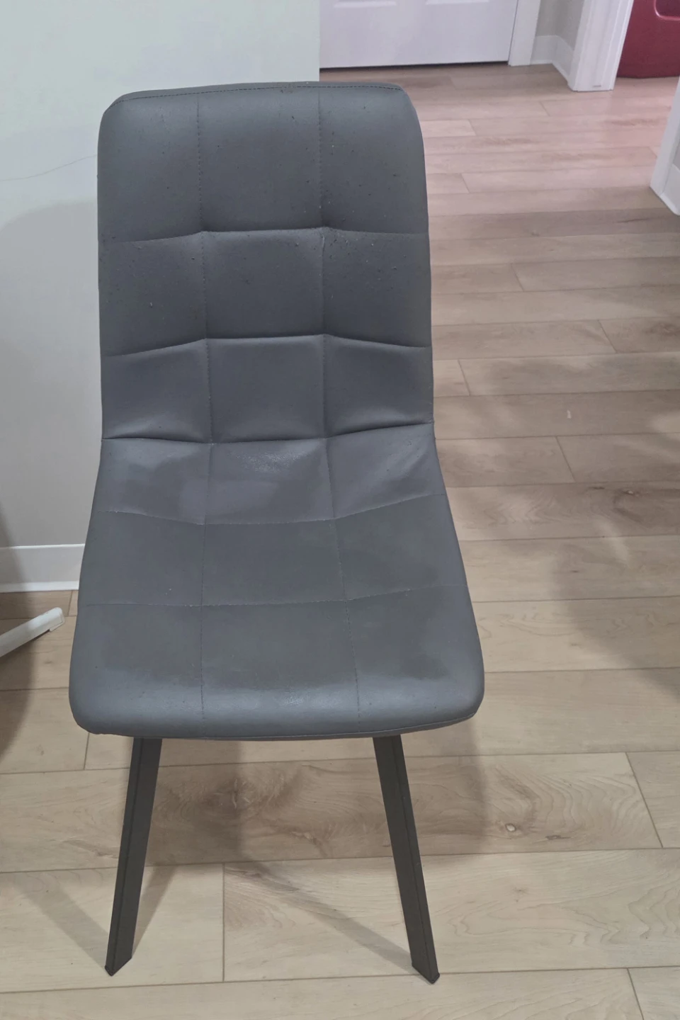 Grey Dining Chair with Metal Legs